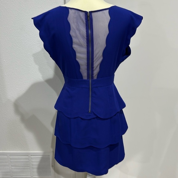 Cooperative Blue Scalloped Layered Peplum Mini Dress - 4 - Picture 6 of 11